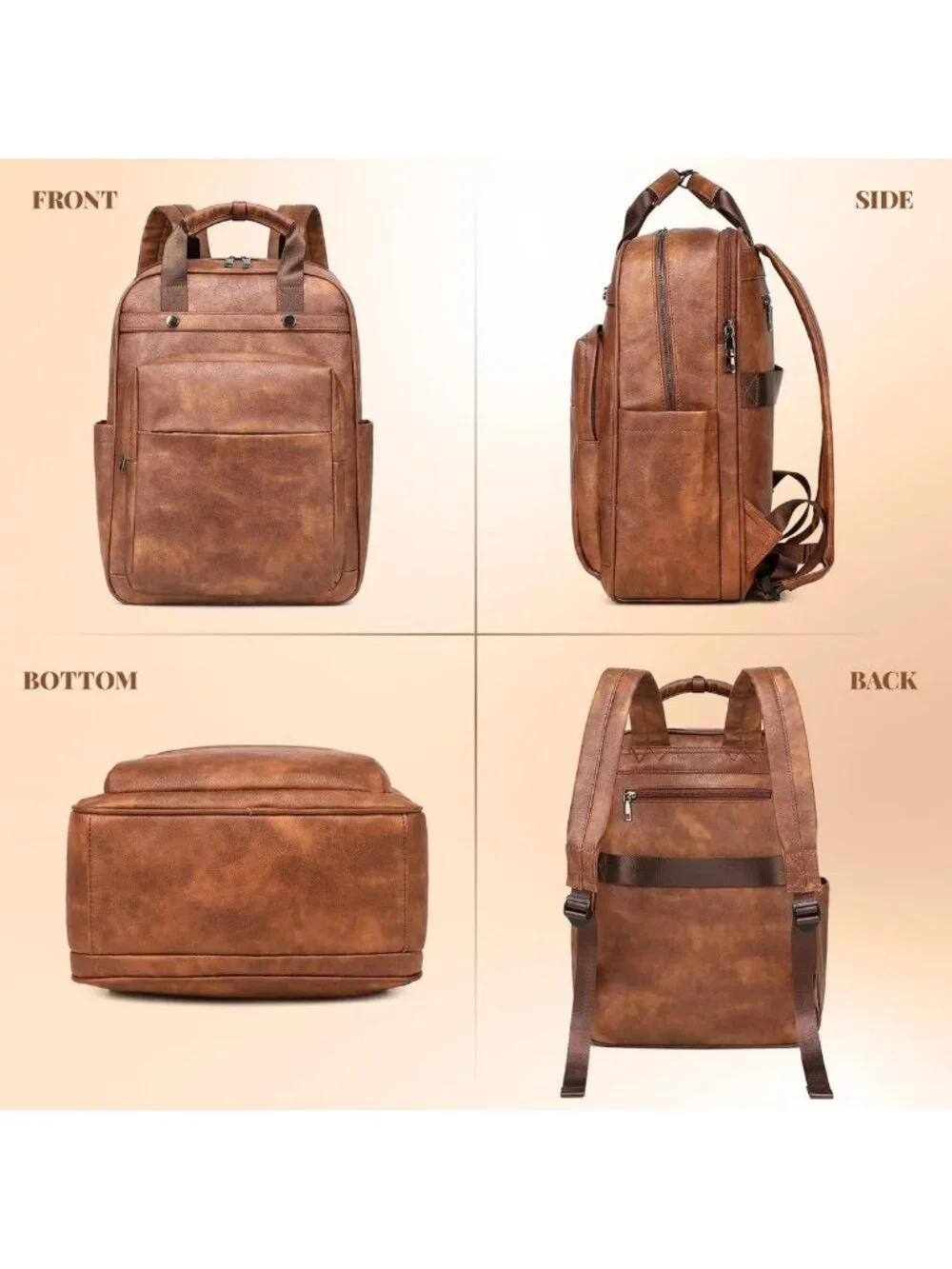 Stylish PU Leather Women's Backpack | 17